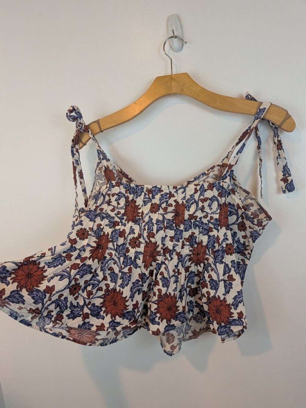 Anthropologie Letmebe Tie-Strap Peplum Tank, Sz XL